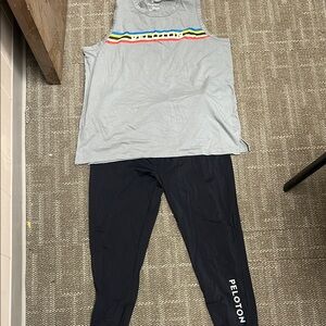 Peloton Black Leggings & tank top